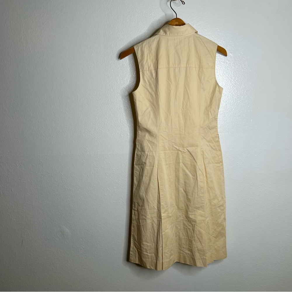Burberry London Blue Label Tan Neutral Button Down Collared Dress Logo Size 38/8 - Picture 10 of 13
